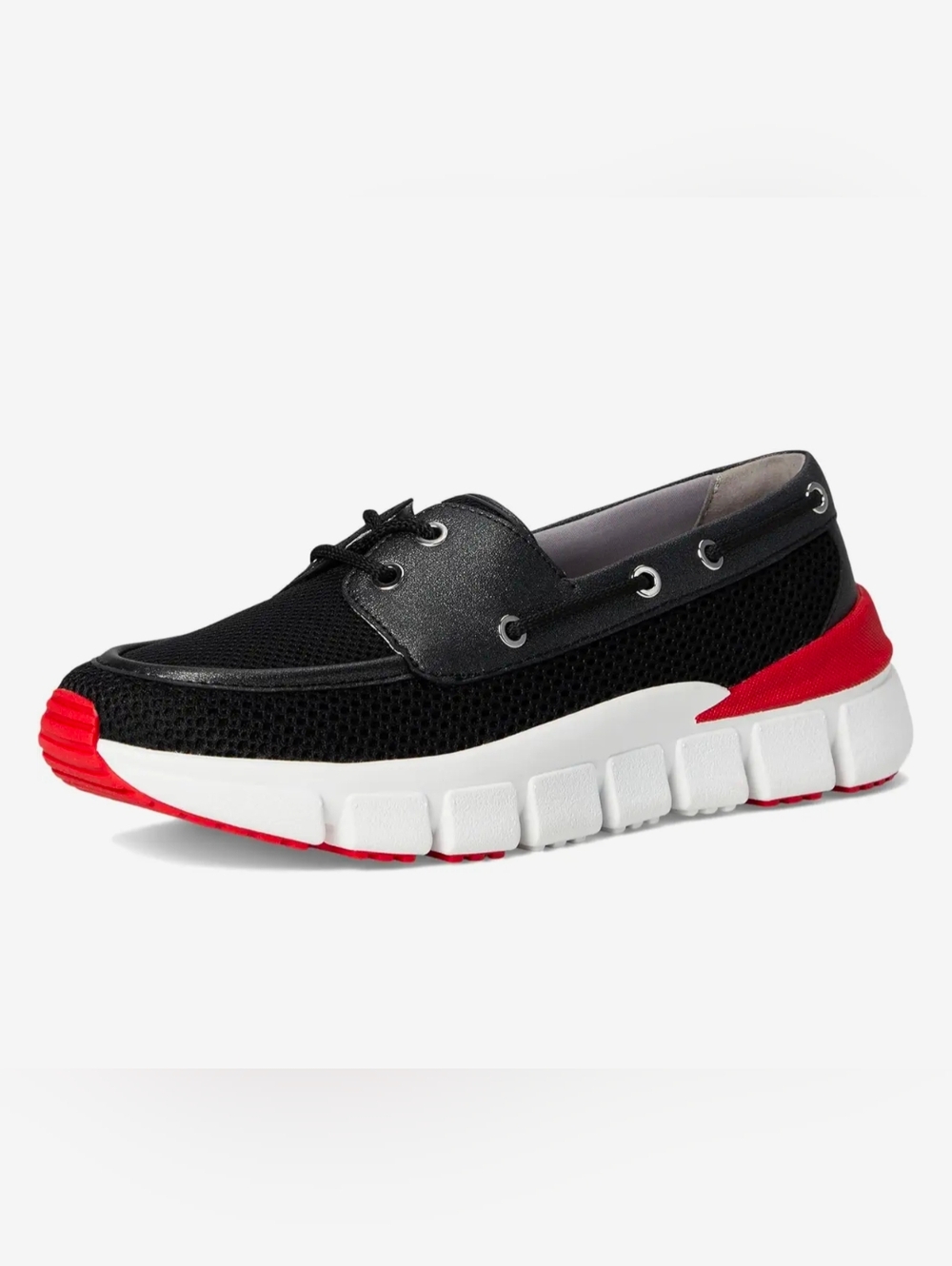 Hunter Women's Black and Red Slip-On Boat Sneaker